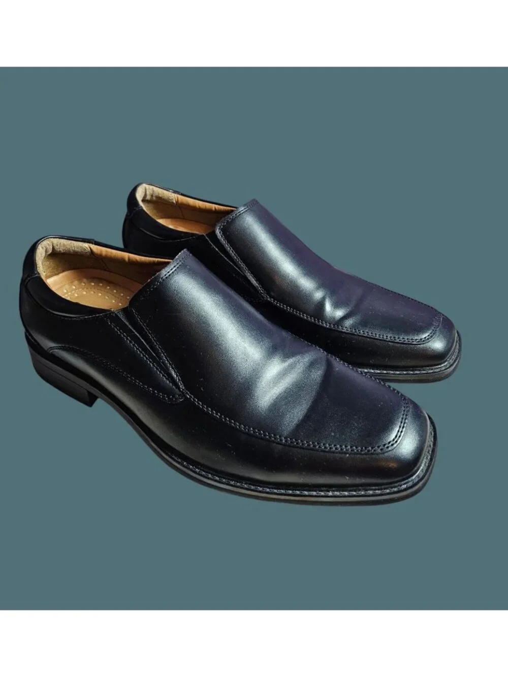 George Dominic Dress Casual Black Cushioned Footbed Loafer Shoes Men Size 10